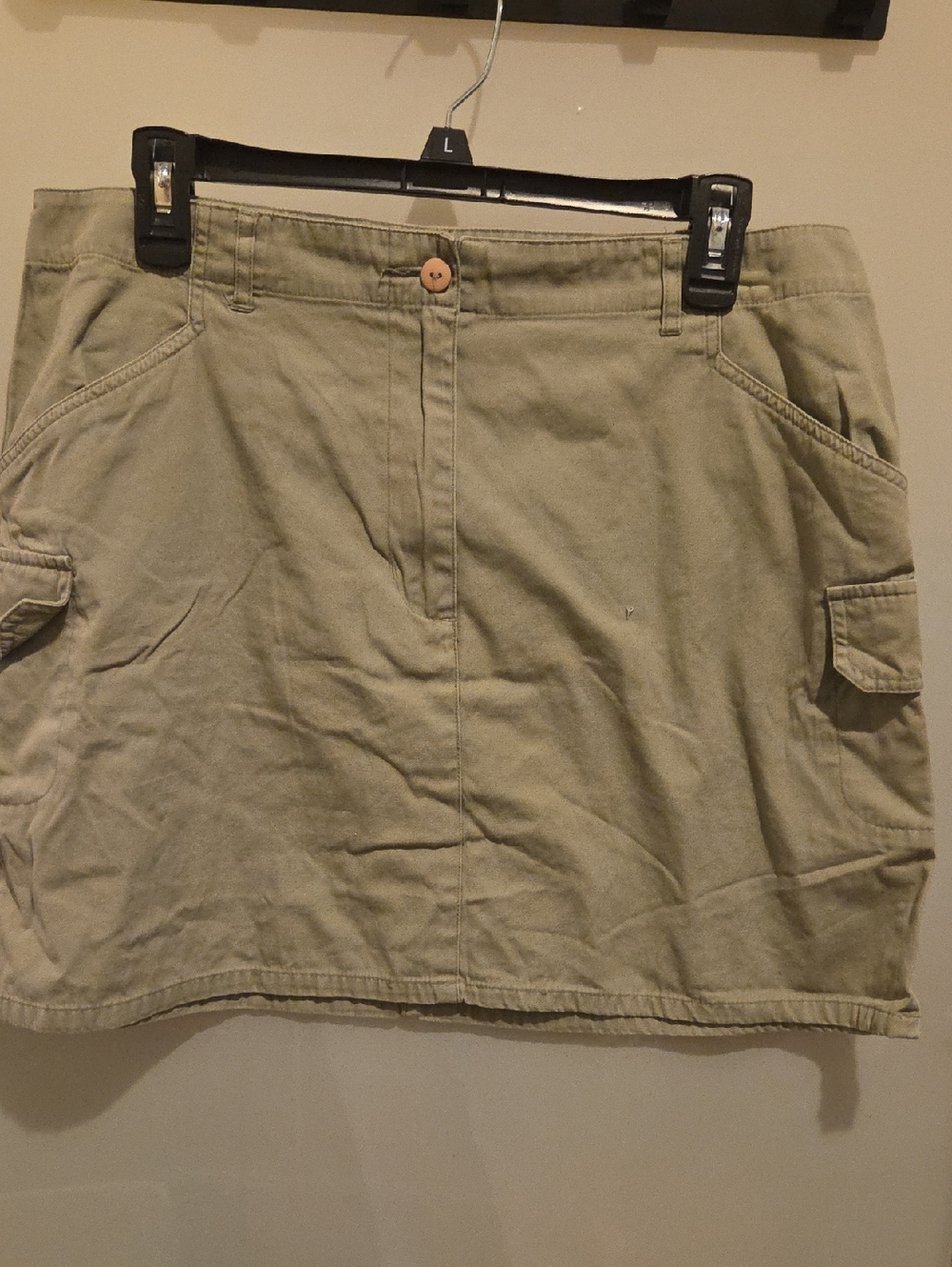 Casual Cargo Pocket Khaki Mini Skirt